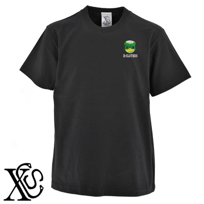 河童3柄 刺繍 5.6oz 綿100% 半袖 Tシャツ メンズ レディース カットソー 大きいサイズあり【X-CLOTHES】オリジナル グッズ 刺繍 ワンポイント 雑貨【b 黒 紺 ブルー 赤 ワイン】【g 白 灰】 【6動物鳥魚-小動物】