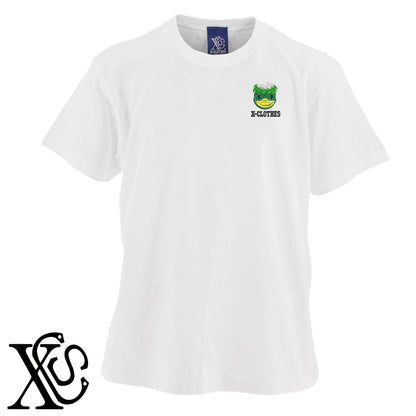 河童3柄 刺繍 5.6oz 綿100% 半袖 Tシャツ メンズ レディース カットソー 大きいサイズあり【X-CLOTHES】オリジナル グッズ 刺繍 ワンポイント 雑貨【b 黒 紺 ブルー 赤 ワイン】【g 白 灰】 【6動物鳥魚-小動物】