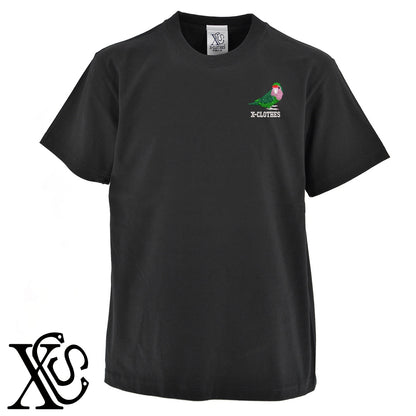 コザクラインコ2柄 刺繍 5.6oz 綿100% 半袖 Tシャツ メンズ レディース カットソー 大きいサイズあり【X-CLOTHES】オリジナル グッズ 刺繍 ワンポイント 雑貨【b 黒 紺 ブルー 赤 ワイン】【g 白 灰】 【6動物鳥魚-文鳥インコ】