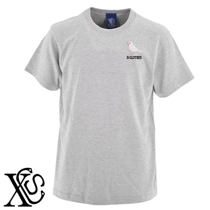 文鳥6柄 刺繍 5.6oz 綿100% 半袖 Tシャツ メンズ レディース カットソー 大きいサイズあり【X-CLOTHES】オリジナル グッズ 刺繍 ワンポイント 雑貨【b 黒 紺 ブルー 赤 ワイン】【g 白 灰】 【6動物鳥魚-文鳥インコ】