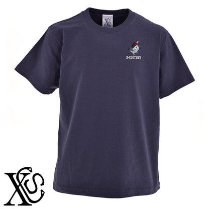 桜文鳥3柄 刺繍 5.6oz 綿100% 半袖 Tシャツ メンズ レディース カットソー 大きいサイズあり【X-CLOTHES】オリジナル グッズ 刺繍 ワンポイント 雑貨【b 黒 紺 ブルー 赤 ワイン】【g 白 灰】 【6動物鳥魚-文鳥インコ】