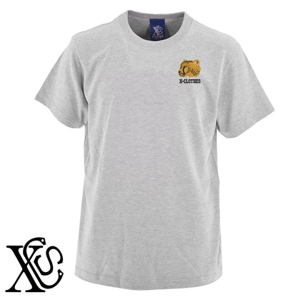 チーター2柄 刺繍 5.6oz 綿100% 半袖 Tシャツ メンズ レディース カットソー 大きいサイズあり【X-CLOTHES】オリジナル グッズ 刺繍 ワンポイント 雑貨【b 黒 紺 ブルー 赤 ワイン】【g 白 灰】 【6動物鳥魚-猛獣】