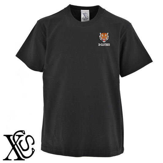 虎10柄 刺繍 5.6oz 綿100% 半袖 Tシャツ メンズ レディース カットソー 大きいサイズあり【X-CLOTHES】オリジナル グッズ 刺繍 ワンポイント 雑貨【b 黒 紺 ブルー 赤 ワイン】【g 白 灰】 【6動物鳥魚-猛獣】