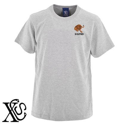 虎13柄 刺繍 5.6oz 綿100% 半袖 Tシャツ メンズ レディース カットソー 大きいサイズあり【X-CLOTHES】オリジナル グッズ 刺繍 ワンポイント 雑貨【b 黒 紺 ブルー 赤 ワイン】【g 白 灰】 【6動物鳥魚-猛獣】