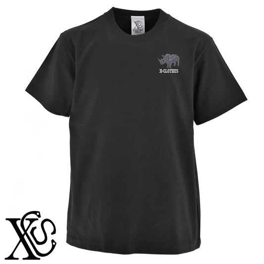 サイ2柄 刺繍 5.6oz 綿100% 半袖 Tシャツ メンズ レディース カットソー 大きいサイズあり【X-CLOTHES】オリジナル グッズ 刺繍 ワンポイント 雑貨【b 黒 紺 ブルー 赤 ワイン】【g 白 灰】 【6動物鳥魚-草食動物】