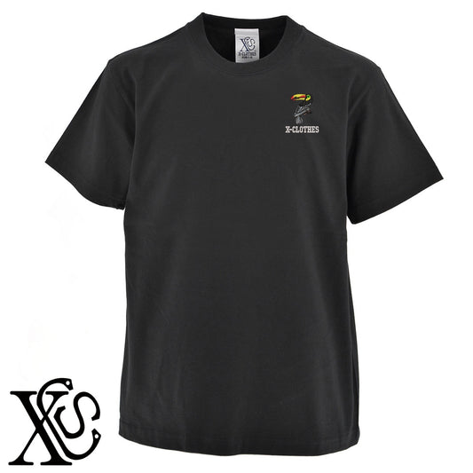 オオハシ鳥2柄 刺繍 5.6oz 綿100% 半袖 Tシャツ メンズ レディース カットソー 大きいサイズあり【X-CLOTHES】オリジナル グッズ 刺繍 ワンポイント 雑貨【b 黒 紺 ブルー 赤 ワイン】【g 白 灰】 【6動物鳥魚-野鳥】