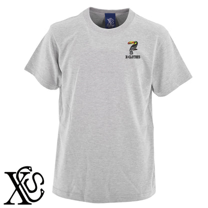 オオハシ鳥2柄 刺繍 5.6oz 綿100% 半袖 Tシャツ メンズ レディース カットソー 大きいサイズあり【X-CLOTHES】オリジナル グッズ 刺繍 ワンポイント 雑貨【b 黒 紺 ブルー 赤 ワイン】【g 白 灰】 【6動物鳥魚-野鳥】