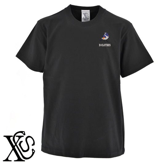 ルリビタキ2柄 刺繍 5.6oz 綿100% 半袖 Tシャツ メンズ レディース カットソー 大きいサイズあり【X-CLOTHES】オリジナル グッズ 刺繍 ワンポイント 雑貨【b 黒 紺 ブルー 赤 ワイン】【g 白 灰】 【6動物鳥魚-野鳥】
