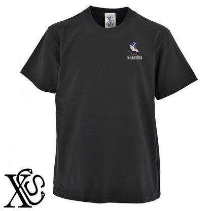 ルリビタキ5柄 刺繍 5.6oz 綿100% 半袖 Tシャツ メンズ レディース カットソー 大きいサイズあり【X-CLOTHES】オリジナル グッズ 刺繍 ワンポイント 雑貨【b 黒 紺 ブルー 赤 ワイン】【g 白 灰】 【6動物鳥魚-野鳥】