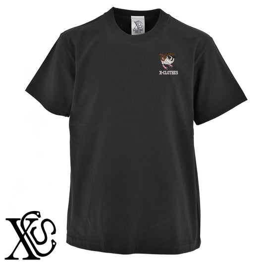 雀2柄 刺繍 5.6oz 綿100% 半袖 Tシャツ メンズ レディース カットソー 大きいサイズあり【X-CLOTHES】オリジナル グッズ 刺繍 ワンポイント 雑貨【b 黒 紺 ブルー 赤 ワイン】【g 白 灰】 【6動物鳥魚-野鳥】