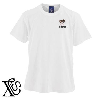 雀2柄 刺繍 5.6oz 綿100% 半袖 Tシャツ メンズ レディース カットソー 大きいサイズあり【X-CLOTHES】オリジナル グッズ 刺繍 ワンポイント 雑貨【b 黒 紺 ブルー 赤 ワイン】【g 白 灰】 【6動物鳥魚-野鳥】