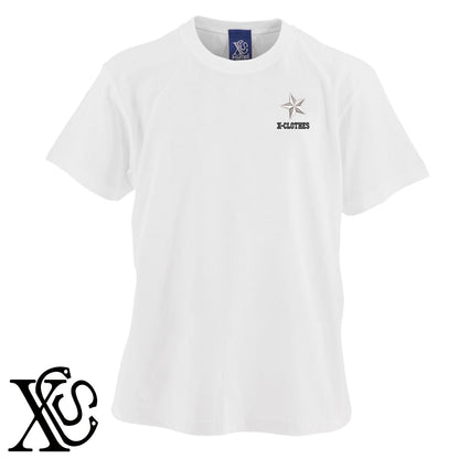 星3柄 刺繍 5.6oz 綿100% 半袖 Tシャツ メンズ レディース カットソー 大きいサイズあり【X-CLOTHES】オリジナル グッズ 刺繍 ワンポイント 雑貨【b 黒 紺 ブルー 赤 ワイン】【g 白 灰】 【7家紋お祝-ロゴ】