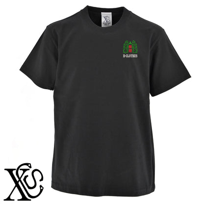 禁煙2柄 刺繍 5.6oz 綿100% 半袖 Tシャツ メンズ レディース カットソー 大きいサイズあり【X-CLOTHES】オリジナル グッズ 刺繍 ワンポイント 雑貨【b 黒 紺 ブルー 赤 ワイン】【g 白 灰】 【7家紋お祝-ロゴ】