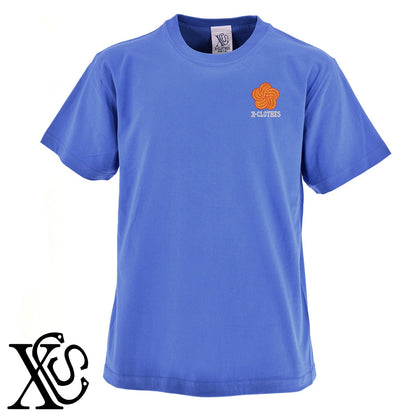 ねじり梅2柄 刺繍 5.6oz 綿100% 半袖 Tシャツ メンズ レディース カットソー 大きいサイズあり【X-CLOTHES】オリジナル グッズ 刺繍 ワンポイント 雑貨【b 黒 紺 ブルー 赤 ワイン】【g 白 灰】 【7家紋お祝-伝統模様】