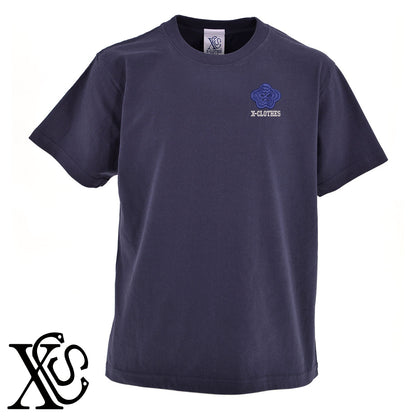 利休梅2柄 刺繍 5.6oz 綿100% 半袖 Tシャツ メンズ レディース カットソー 大きいサイズあり【X-CLOTHES】オリジナル グッズ 刺繍 ワンポイント 雑貨【b 黒 紺 ブルー 赤 ワイン】【g 白 灰】 【7家紋お祝-伝統模様】