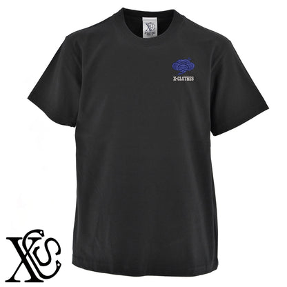 梅鶴2柄 刺繍 5.6oz 綿100% 半袖 Tシャツ メンズ レディース カットソー 大きいサイズあり【X-CLOTHES】オリジナル グッズ 刺繍 ワンポイント 雑貨【b 黒 紺 ブルー 赤 ワイン】【g 白 灰】 【7家紋お祝-伝統模様】