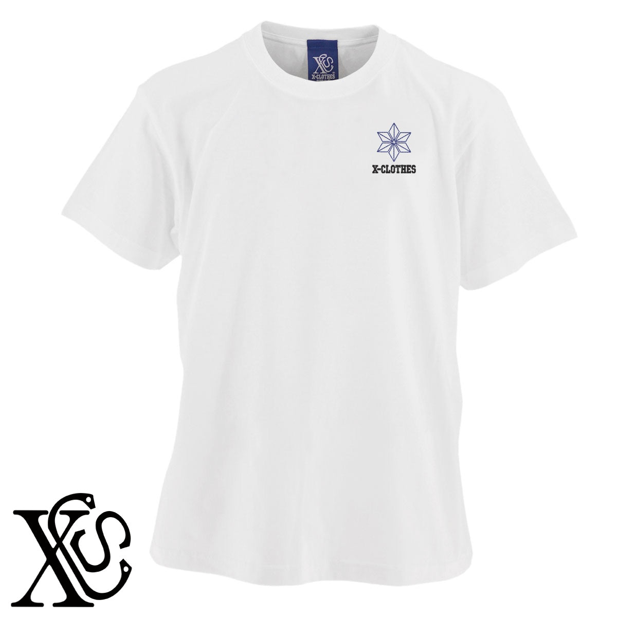 陰麻の葉2柄 刺繍 5.6oz 綿100% 半袖 Tシャツ メンズ レディース カットソー 大きいサイズあり【X-CLOTHES】オリジナル グッズ 刺繍 ワンポイント 雑貨【b 黒 紺 ブルー 赤 ワイン】【g 白 灰】 【7家紋お祝-伝統模様】