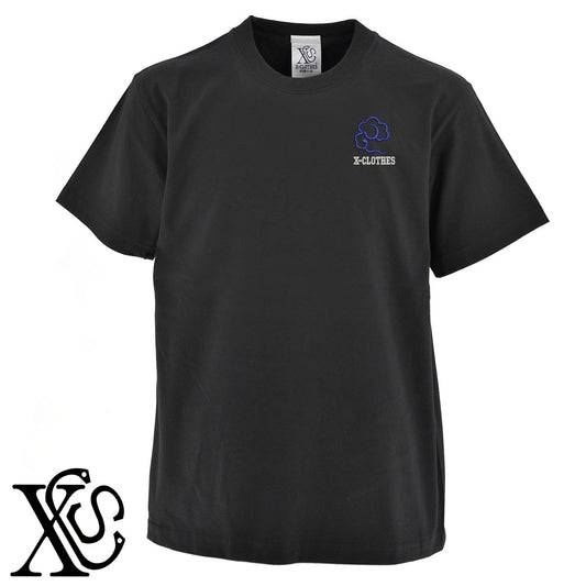 雲紋2柄 刺繍 5.6oz 綿100% 半袖 Tシャツ メンズ レディース カットソー 大きいサイズあり【X-CLOTHES】オリジナル グッズ 刺繍 ワンポイント 雑貨【b 黒 紺 ブルー 赤 ワイン】【g 白 灰】 【7家紋お祝-伝統模様】