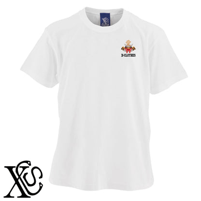 直江兼続-兜2柄 刺繍 5.6oz 綿100% 半袖 Tシャツ メンズ レディース カットソー 大きいサイズあり【X-CLOTHES】オリジナル グッズ 刺繍 ワンポイント 雑貨【b 黒 紺 ブルー 赤 ワイン】【g 白 灰】 【7家紋お祝-兜】