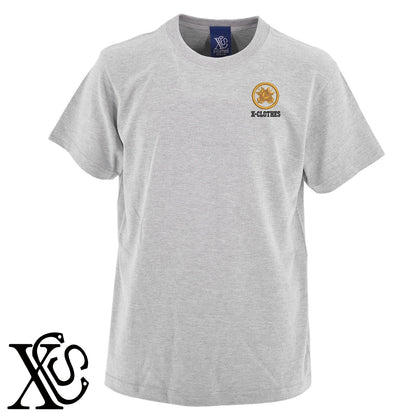 10丸に違い矢柄 刺繍 5.6oz 綿100% 半袖 Tシャツ メンズ レディース カットソー 大きいサイズあり【X-CLOTHES】オリジナル グッズ 刺繍 ワンポイント 雑貨【b 黒 紺 ブルー 赤 ワイン】【g 白 灰】 【7家紋お祝-家紋1-40】