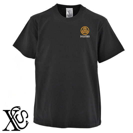 103吉田蝶柄 刺繍 5.6oz 綿100% 半袖 Tシャツ メンズ レディース カットソー 大きいサイズあり【X-CLOTHES】オリジナル グッズ 刺繍 ワンポイント 雑貨【b 黒 紺 ブルー 赤 ワイン】【g 白 灰】 【7家紋お祝-家紋81-120】