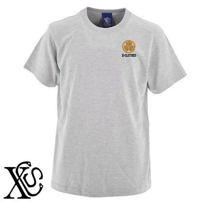 95徳川葵柄 刺繍 5.6oz 綿100% 半袖 Tシャツ メンズ レディース カットソー 大きいサイズあり【X-CLOTHES】オリジナル グッズ 刺繍 ワンポイント 雑貨【b 黒 紺 ブルー 赤 ワイン】【g 白 灰】 【7家紋お祝-家紋81-120】