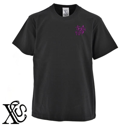70古希2柄 刺繍 5.6oz 綿100% 半袖 Tシャツ メンズ レディース カットソー 大きいサイズあり【X-CLOTHES】オリジナル グッズ 刺繍 ワンポイント 雑貨【b 黒 紺 ブルー 赤 ワイン】【g 白 灰】 【7家紋お祝-長寿祝い】