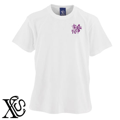 70古希2柄 刺繍 5.6oz 綿100% 半袖 Tシャツ メンズ レディース カットソー 大きいサイズあり【X-CLOTHES】オリジナル グッズ 刺繍 ワンポイント 雑貨【b 黒 紺 ブルー 赤 ワイン】【g 白 灰】 【7家紋お祝-長寿祝い】