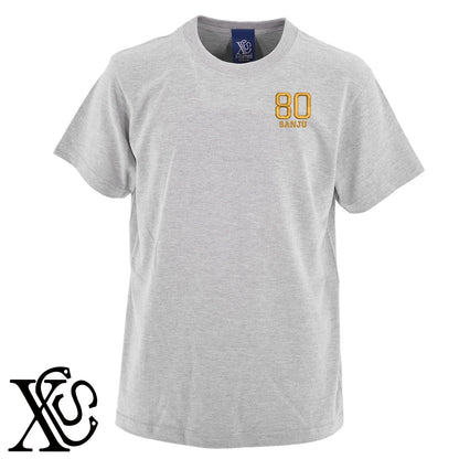 80傘寿3柄 刺繍 5.6oz 綿100% 半袖 Tシャツ メンズ レディース カットソー 大きいサイズあり【X-CLOTHES】オリジナル グッズ 刺繍 ワンポイント 雑貨【b 黒 紺 ブルー 赤 ワイン】【g 白 灰】 【7家紋お祝-長寿祝い】