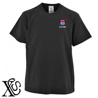 標識2柄 刺繍 5.6oz 綿100% 半袖 Tシャツ メンズ レディース カットソー 大きいサイズあり【X-CLOTHES】オリジナル グッズ 刺繍 ワンポイント 雑貨【b 黒 紺 ブルー 赤 ワイン】【g 白 灰】 【7家紋お祝-長寿祝い】
