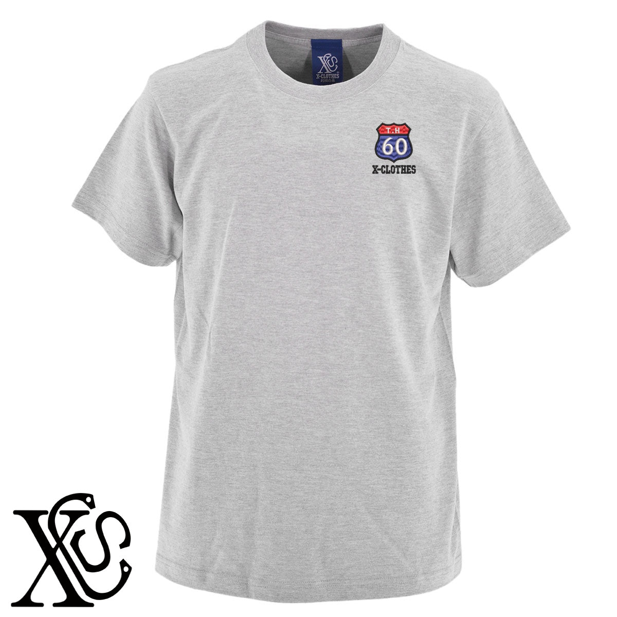標識2柄 刺繍 5.6oz 綿100% 半袖 Tシャツ メンズ レディース カットソー 大きいサイズあり【X-CLOTHES】オリジナル グッズ 刺繍 ワンポイント 雑貨【b 黒 紺 ブルー 赤 ワイン】【g 白 灰】 【7家紋お祝-長寿祝い】
