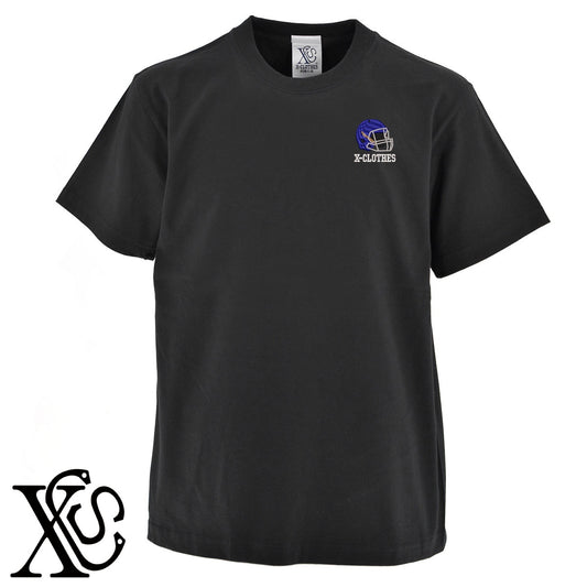 アメフト2柄 刺繍 5.6oz 綿100% 半袖 Tシャツ メンズ レディース カットソー 大きいサイズあり【X-CLOTHES】オリジナル グッズ 刺繍 ワンポイント 雑貨【b 黒 紺 ブルー 赤 ワイン】【g 白 灰】 【8競技音楽-その他競技】