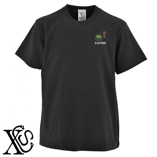 茶道3柄 刺繍 5.6oz 綿100% 半袖 Tシャツ メンズ レディース カットソー 大きいサイズあり【X-CLOTHES】オリジナル グッズ 刺繍 ワンポイント 雑貨【b 黒 紺 ブルー 赤 ワイン】【g 白 灰】 【8競技音楽-伝統】