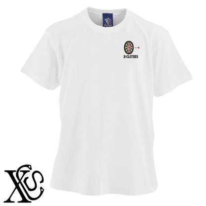 ダーツ2柄 刺繍 5.6oz 綿100% 半袖 Tシャツ メンズ レディース カットソー 大きいサイズあり【X-CLOTHES】オリジナル グッズ 刺繍 ワンポイント 雑貨【b 黒 紺 ブルー 赤 ワイン】【g 白 灰】 【8競技音楽-娯楽】