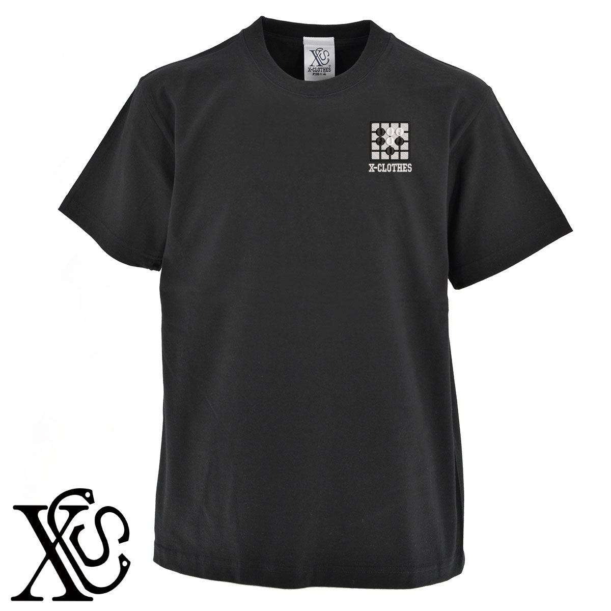 囲碁2柄 刺繍 5.6oz 綿100% 半袖 Tシャツ メンズ レディース カットソー 大きいサイズあり【X-CLOTHES】オリジナル グッズ 刺繍 ワンポイント 雑貨【b 黒 紺 ブルー 赤 ワイン】【g 白 灰】 【8競技音楽-娯楽】