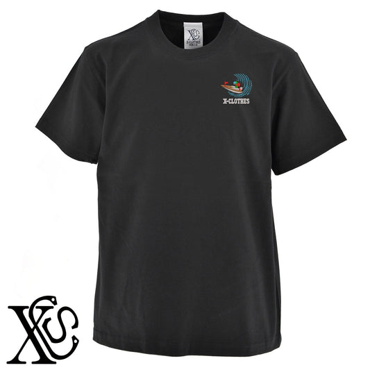 競艇2柄 刺繍 5.6oz 綿100% 半袖 Tシャツ メンズ レディース カットソー 大きいサイズあり【X-CLOTHES】オリジナル グッズ 刺繍 ワンポイント 雑貨【b 黒 紺 ブルー 赤 ワイン】【g 白 灰】 【8競技音楽-娯楽】
