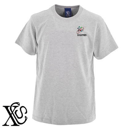 競輪2柄 刺繍 5.6oz 綿100% 半袖 Tシャツ メンズ レディース カットソー 大きいサイズあり【X-CLOTHES】オリジナル グッズ 刺繍 ワンポイント 雑貨【b 黒 紺 ブルー 赤 ワイン】【g 白 灰】 【8競技音楽-娯楽】