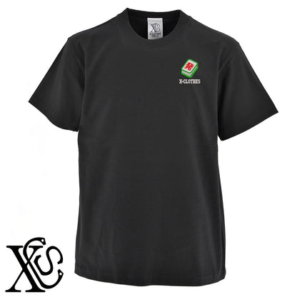 麻雀-発柄 刺繍 5.6oz 綿100% 半袖 Tシャツ メンズ レディース カットソー 大きいサイズあり【X-CLOTHES】オリジナル グッズ 刺繍 ワンポイント 雑貨【b 黒 紺 ブルー 赤 ワイン】【g 白 灰】 【8競技音楽-娯楽】