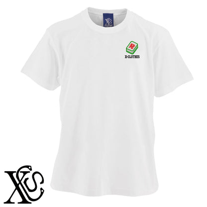 麻雀-発柄 刺繍 5.6oz 綿100% 半袖 Tシャツ メンズ レディース カットソー 大きいサイズあり【X-CLOTHES】オリジナル グッズ 刺繍 ワンポイント 雑貨【b 黒 紺 ブルー 赤 ワイン】【g 白 灰】 【8競技音楽-娯楽】