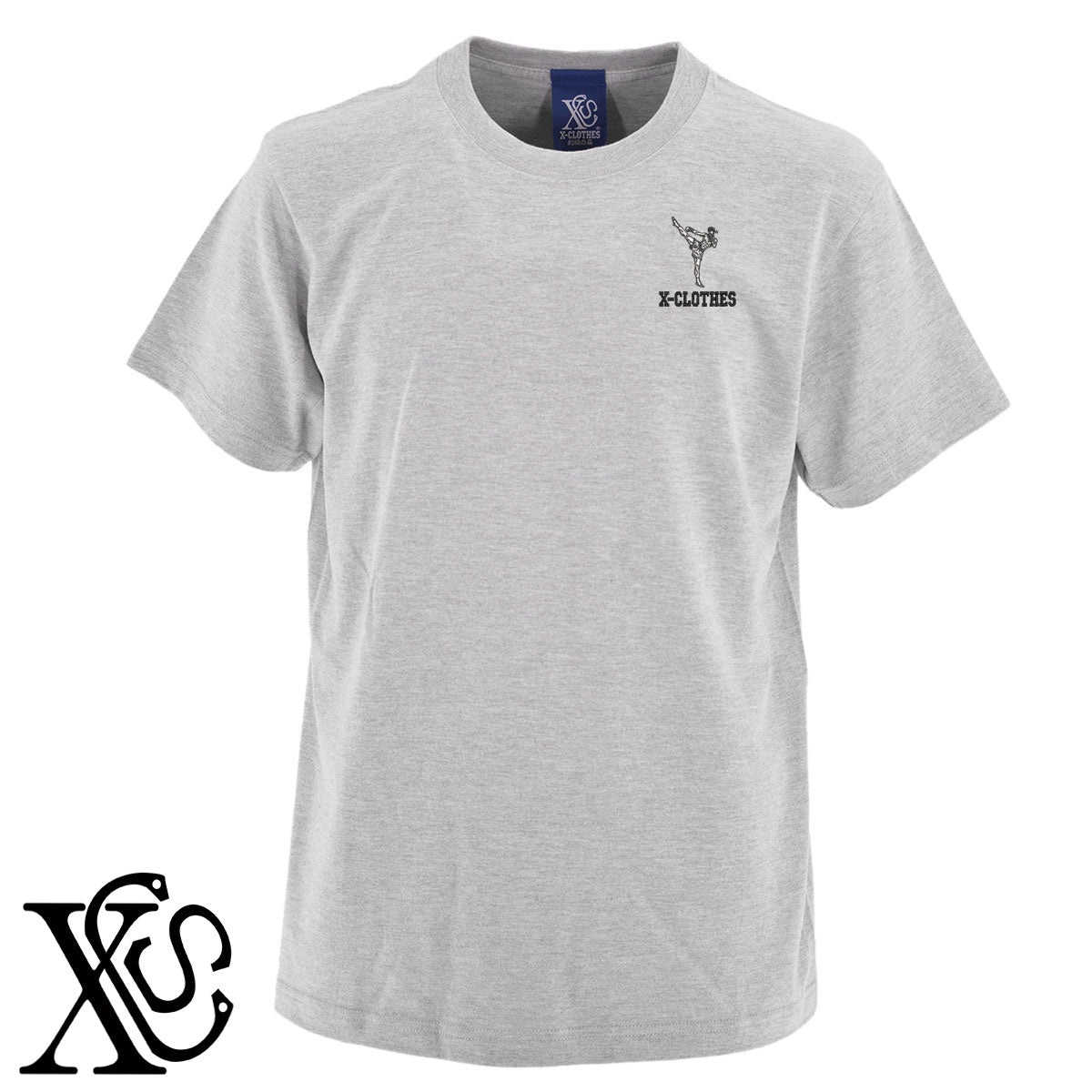 ムエタイ3柄 刺繍 5.6oz 綿100% 半袖 Tシャツ メンズ レディース カットソー 大きいサイズあり【X-CLOTHES】オリジナル グッズ 刺繍 ワンポイント 雑貨【b 黒 紺 ブルー 赤 ワイン】【g 白 灰】 【8競技音楽-格闘技】