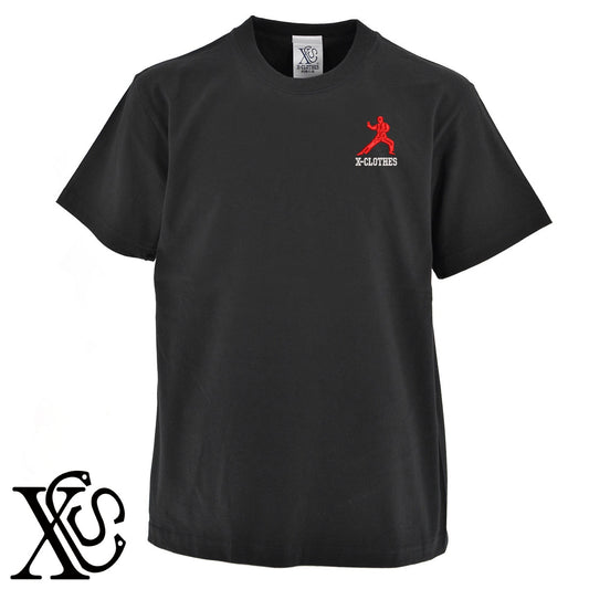 空手5柄 刺繍 5.6oz 綿100% 半袖 Tシャツ メンズ レディース カットソー 大きいサイズあり【X-CLOTHES】オリジナル グッズ 刺繍 ワンポイント 雑貨【b 黒 紺 ブルー 赤 ワイン】【g 白 灰】 【8競技音楽-格闘技】