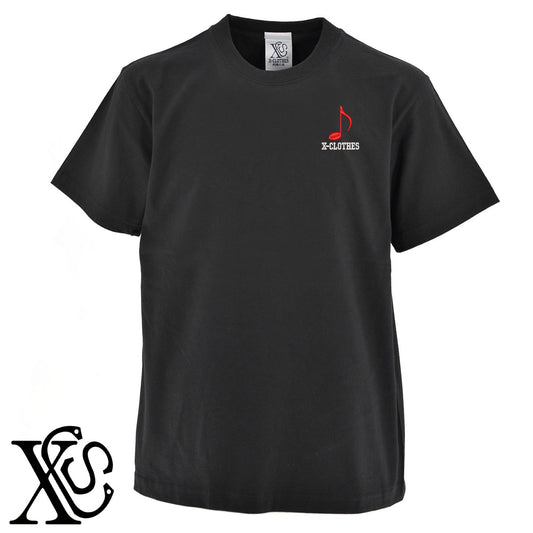音符3柄 刺繍 5.6oz 綿100% 半袖 Tシャツ メンズ レディース カットソー 大きいサイズあり【X-CLOTHES】オリジナル グッズ 刺繍 ワンポイント 雑貨【b 黒 紺 ブルー 赤 ワイン】【g 白 灰】 【8競技音楽-音楽】