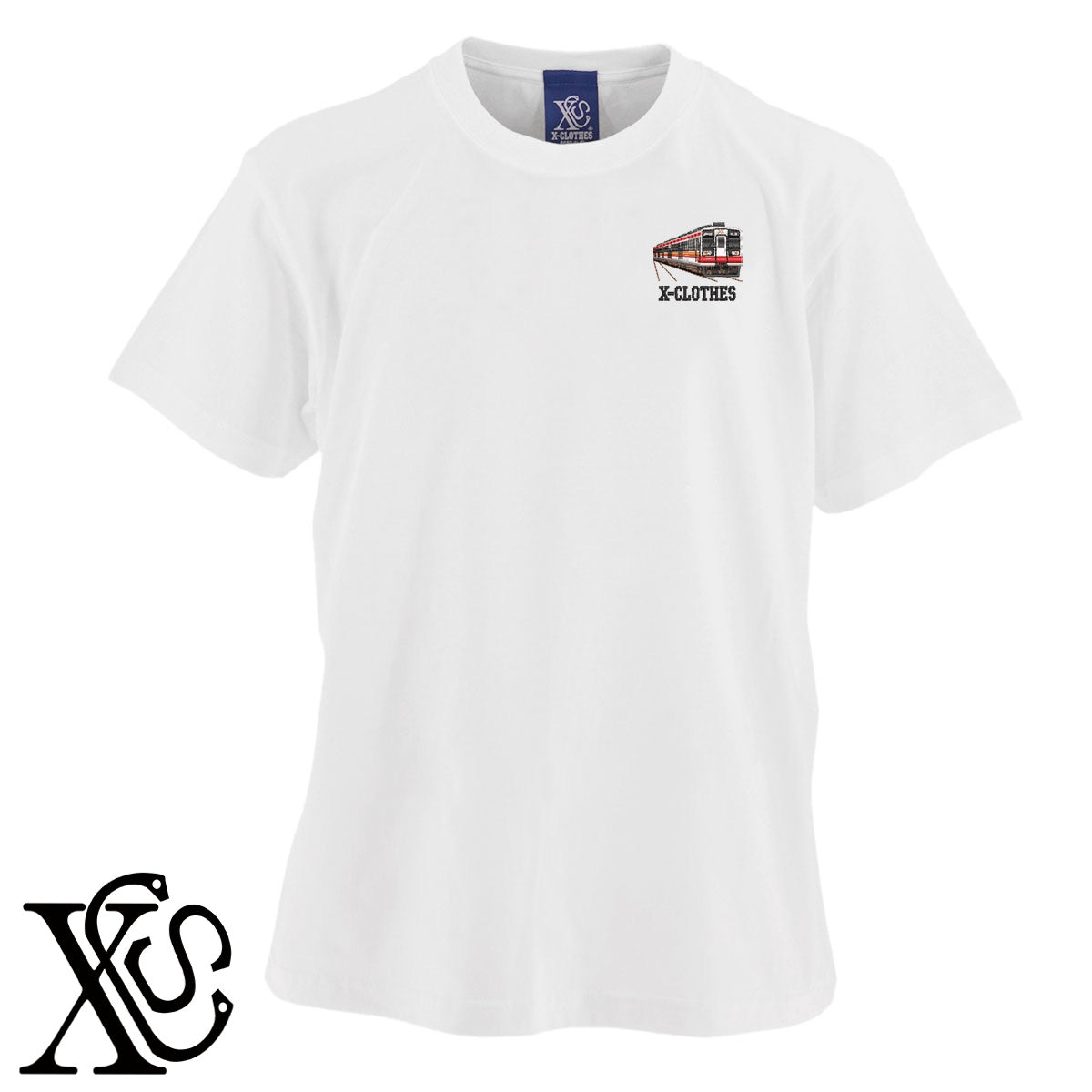 東武鉄道6050系柄 刺繍 5.6oz 綿100% 半袖 Tシャツ メンズ レディース カットソー 大きいサイズあり【X-CLOTHES】オリジナル グッズ 刺繍 ワンポイント 雑貨【b 黒 紺 ブルー 赤 ワイン】【g 白 灰】 【9趣味料理-乗り物】