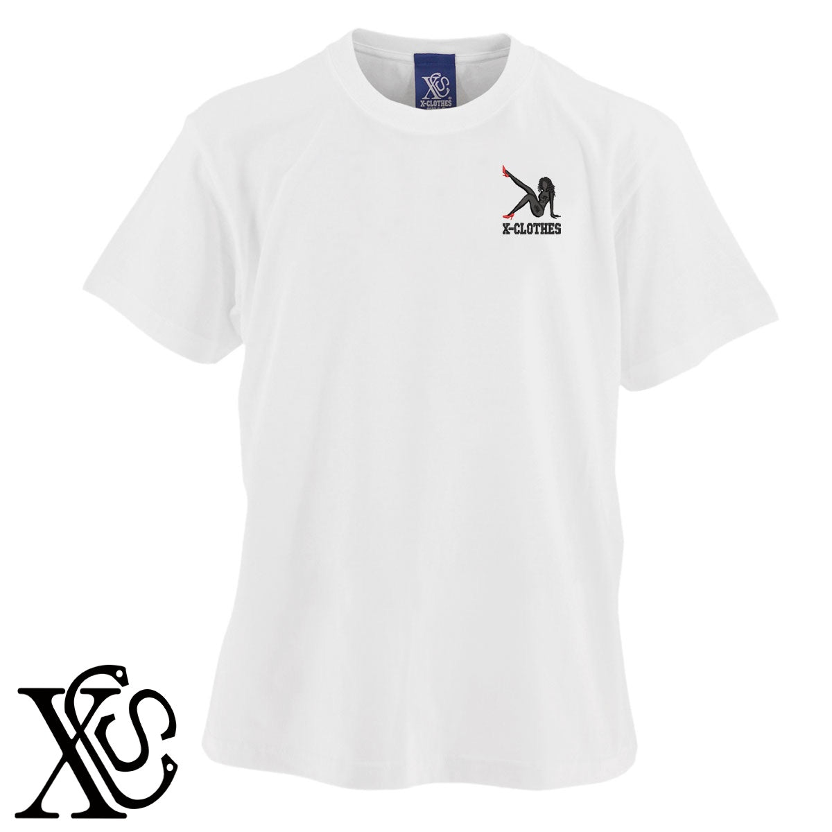 セクシーガール3柄 刺繍 5.6oz 綿100% 半袖 Tシャツ メンズ レディース カットソー 大きいサイズあり【X-CLOTHES】オリジナル グッズ 刺繍 ワンポイント 雑貨【b 黒 紺 ブルー 赤 ワイン】【g 白 灰】 【9趣味料理-人物】