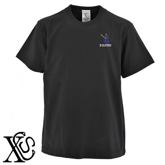 侍3柄 刺繍 5.6oz 綿100% 半袖 Tシャツ メンズ レディース カットソー 大きいサイズあり【X-CLOTHES】オリジナル グッズ 刺繍 ワンポイント 雑貨【b 黒 紺 ブルー 赤 ワイン】【g 白 灰】 【9趣味料理-人物】