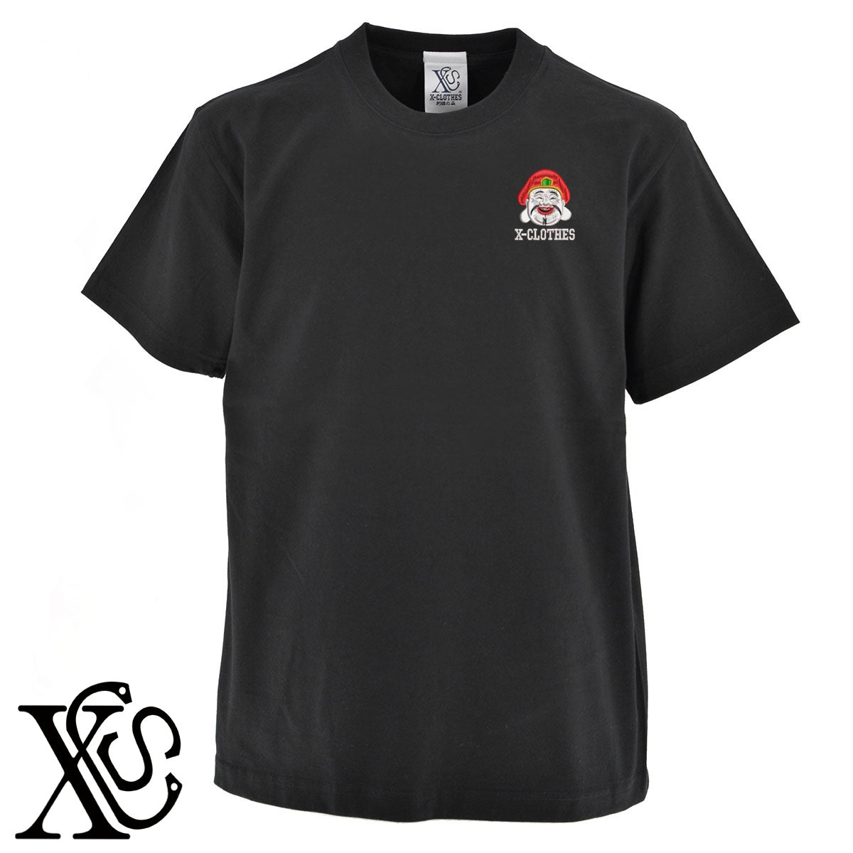 大黒天2柄 刺繍 5.6oz 綿100% 半袖 Tシャツ メンズ レディース カットソー 大きいサイズあり【X-CLOTHES】オリジナル グッズ 刺繍 ワンポイント 雑貨【b 黒 紺 ブルー 赤 ワイン】【g 白 灰】 【9趣味料理-人物】