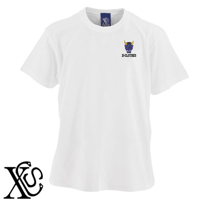 青鬼2柄 刺繍 5.6oz 綿100% 半袖 Tシャツ メンズ レディース カットソー 大きいサイズあり【X-CLOTHES】オリジナル グッズ 刺繍 ワンポイント 雑貨【b 黒 紺 ブルー 赤 ワイン】【g 白 灰】 【9趣味料理-人物】