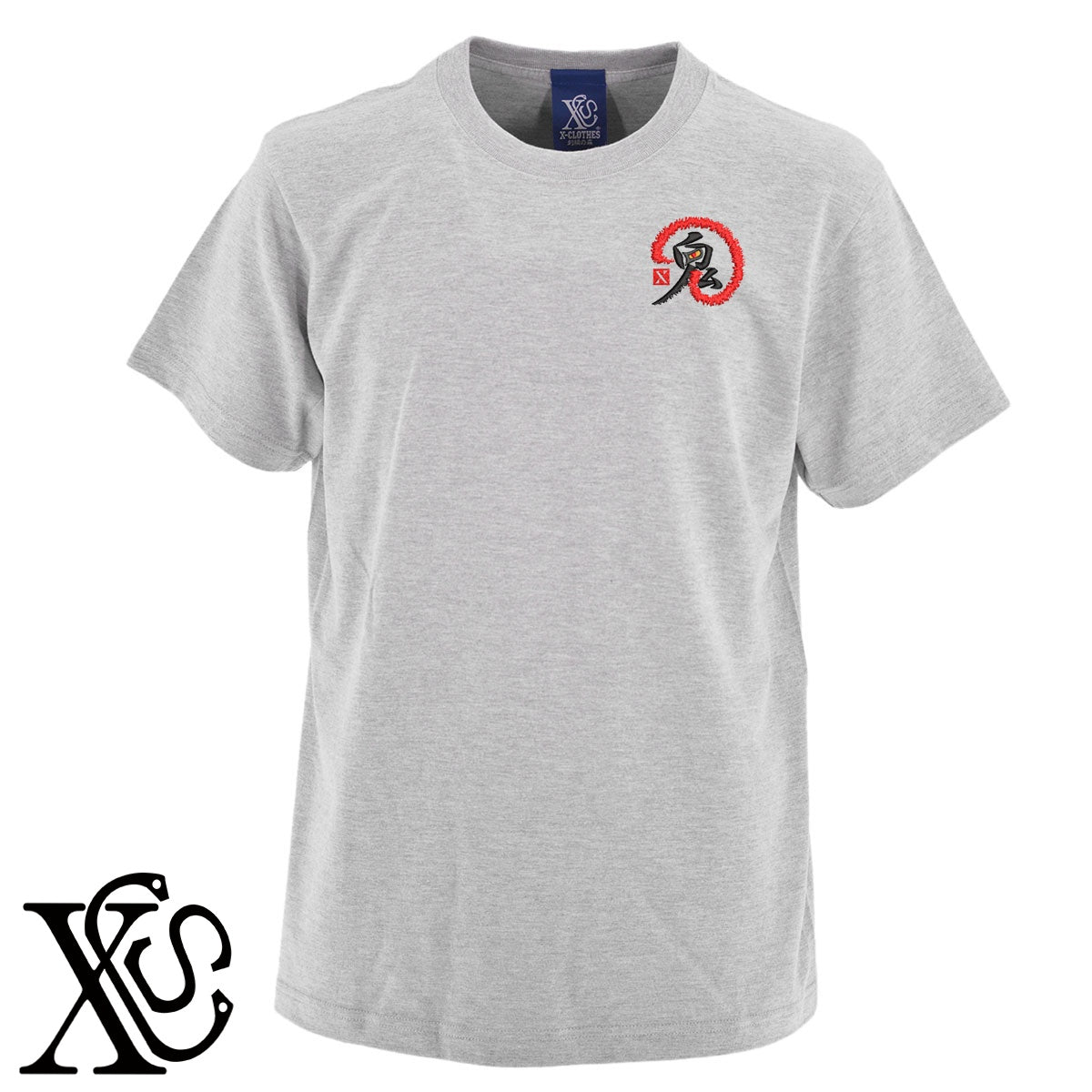 鬼丸2柄 刺繍 5.6oz 綿100% 半袖 Tシャツ メンズ レディース カットソー 大きいサイズあり【X-CLOTHES】オリジナル グッズ 刺繍 ワンポイント 雑貨【b 黒 紺 ブルー 赤 ワイン】【g 白 灰】 【9趣味料理-人物】