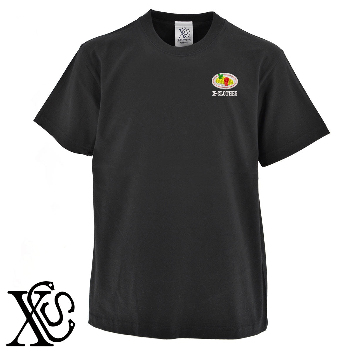 オムレツ2柄 刺繍 5.6oz 綿100% 半袖 Tシャツ メンズ レディース カットソー 大きいサイズあり【X-CLOTHES】オリジナル グッズ 刺繍 ワンポイント 雑貨【b 黒 紺 ブルー 赤 ワイン】【g 白 灰】 【9趣味料理-料理】