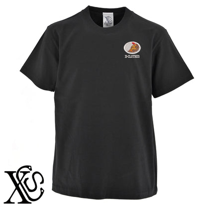 カレー2柄 刺繍 5.6oz 綿100% 半袖 Tシャツ メンズ レディース カットソー 大きいサイズあり【X-CLOTHES】オリジナル グッズ 刺繍 ワンポイント 雑貨【b 黒 紺 ブルー 赤 ワイン】【g 白 灰】 【9趣味料理-料理】